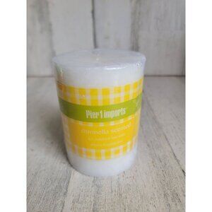 Pier 1 Imports Citronella white pillar scented candle